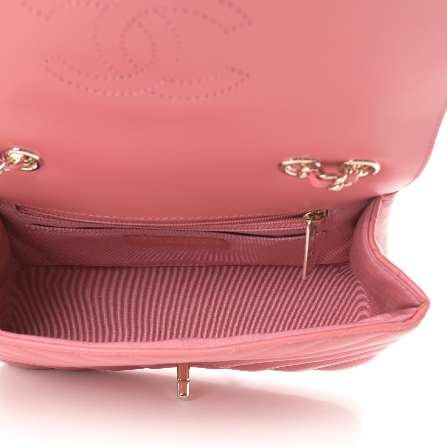 Chanel Calfskin Chevron Quilted Mini Statement Flap Pink 5 of 10