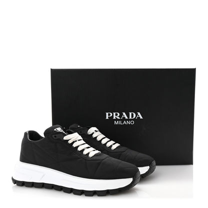 Prada Re-Nylon Piuma Metal Triangle Logo Quilted 45mm Sneakers 40 Black 9 of 9