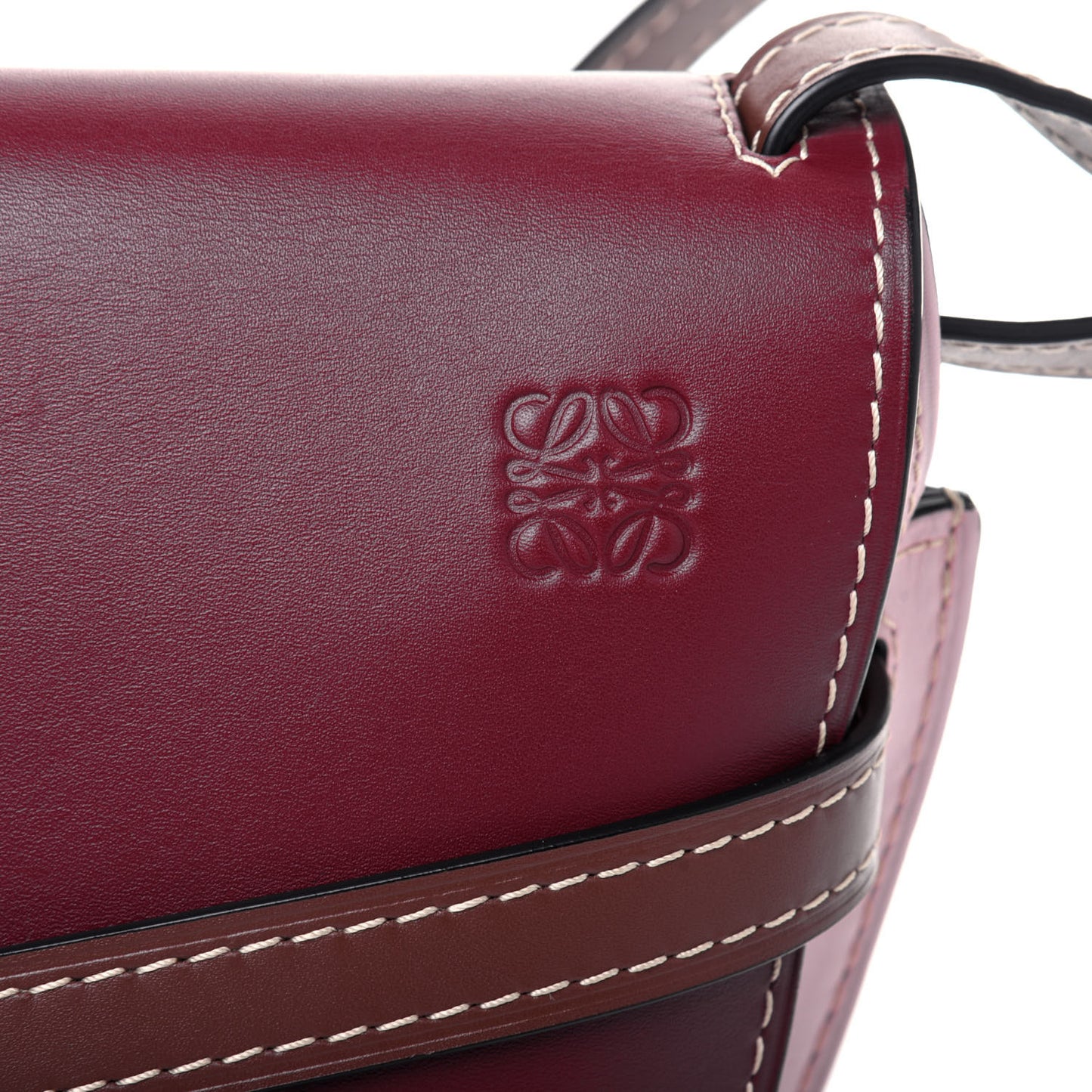Calfskin Small Gate Crossbody Bag Wine Pastel Pink