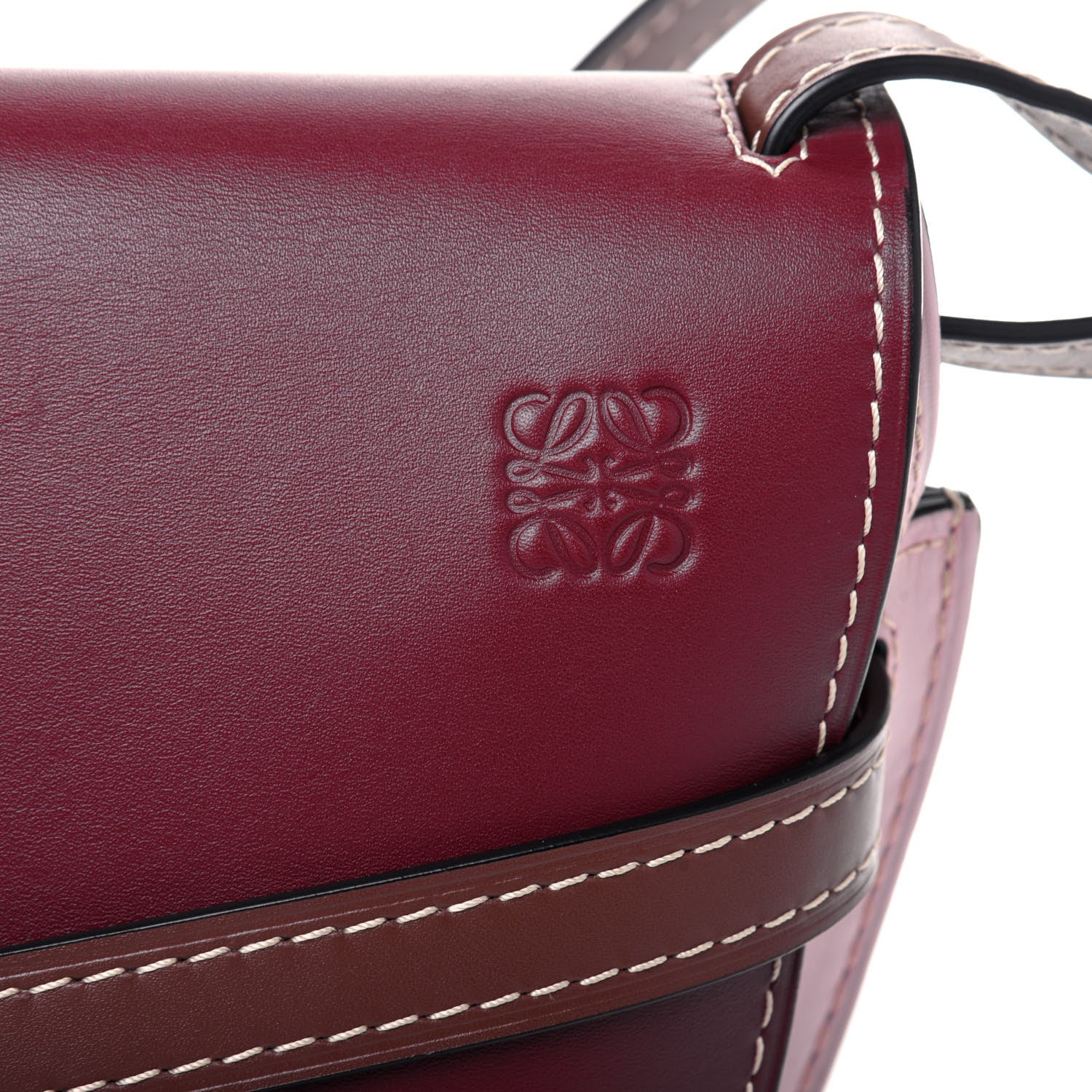 Loewe Calfskin Small Gate Crossbody Bag Wine Pastel Pink 13 of 15
