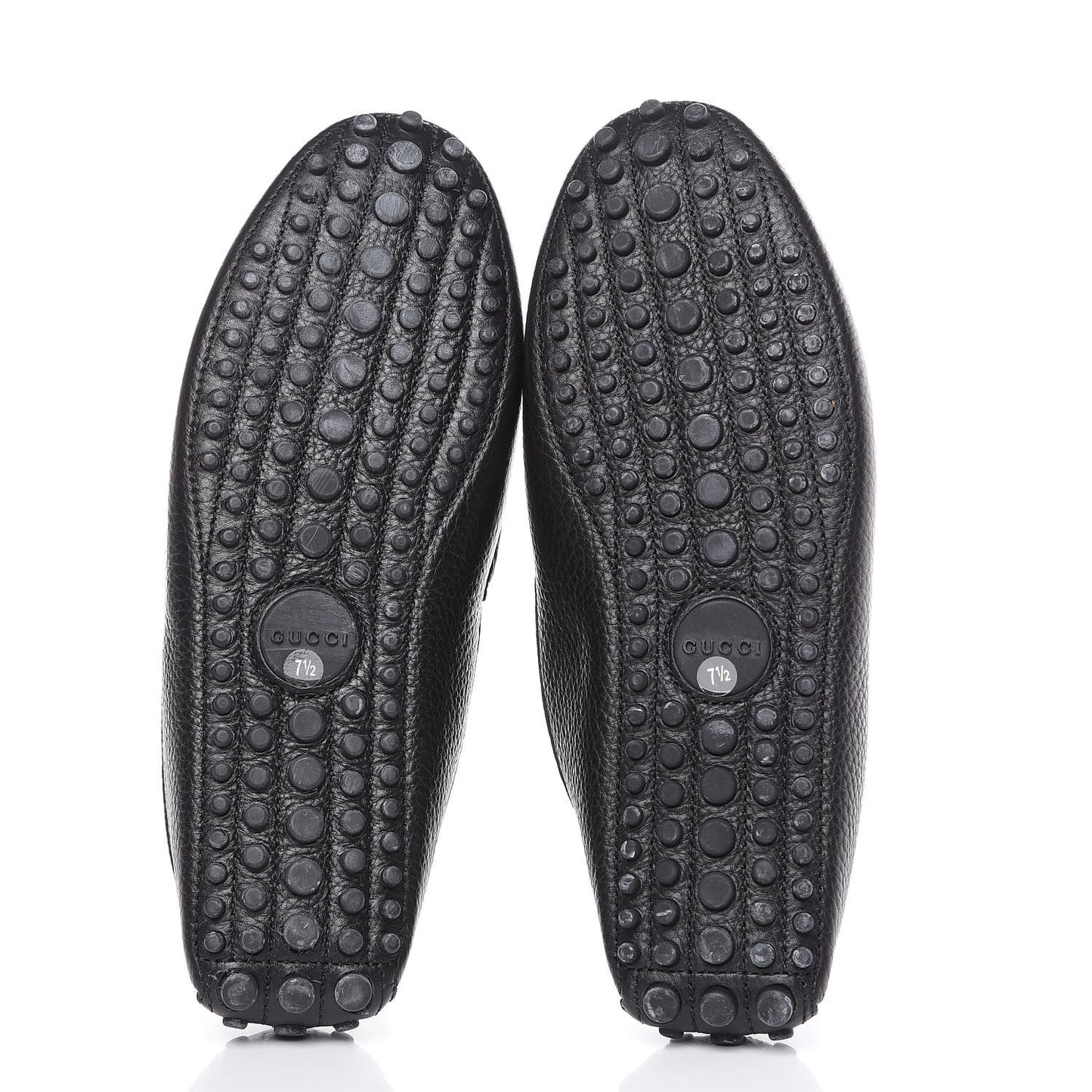 Calfskin Web Mens Horsebit Driver Loafers 7.5 Black