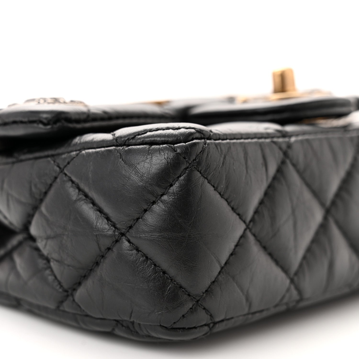 Chanel Aged Calfskin Quilted Extra Mini Medallion Flap Black 9 of 10