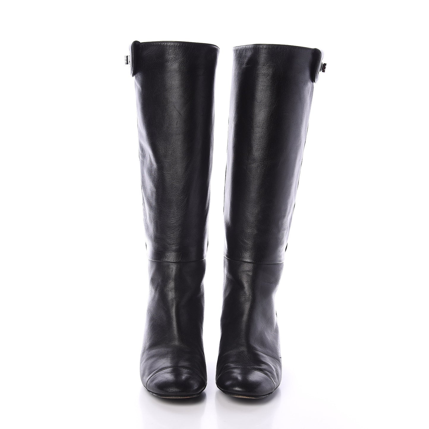 Lambskin Quilted Reissue Knee High Tall Boots 39 Black