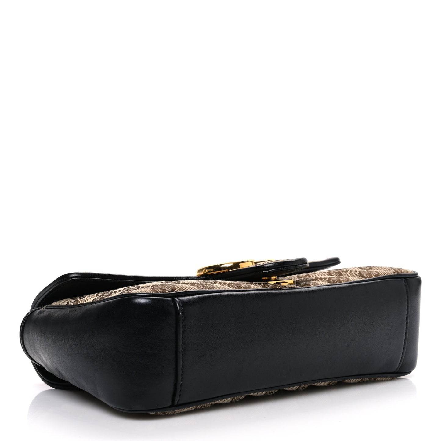 Monogram Matelasse Diagonal Small GG Marmont Shoulder Bag Beige Black