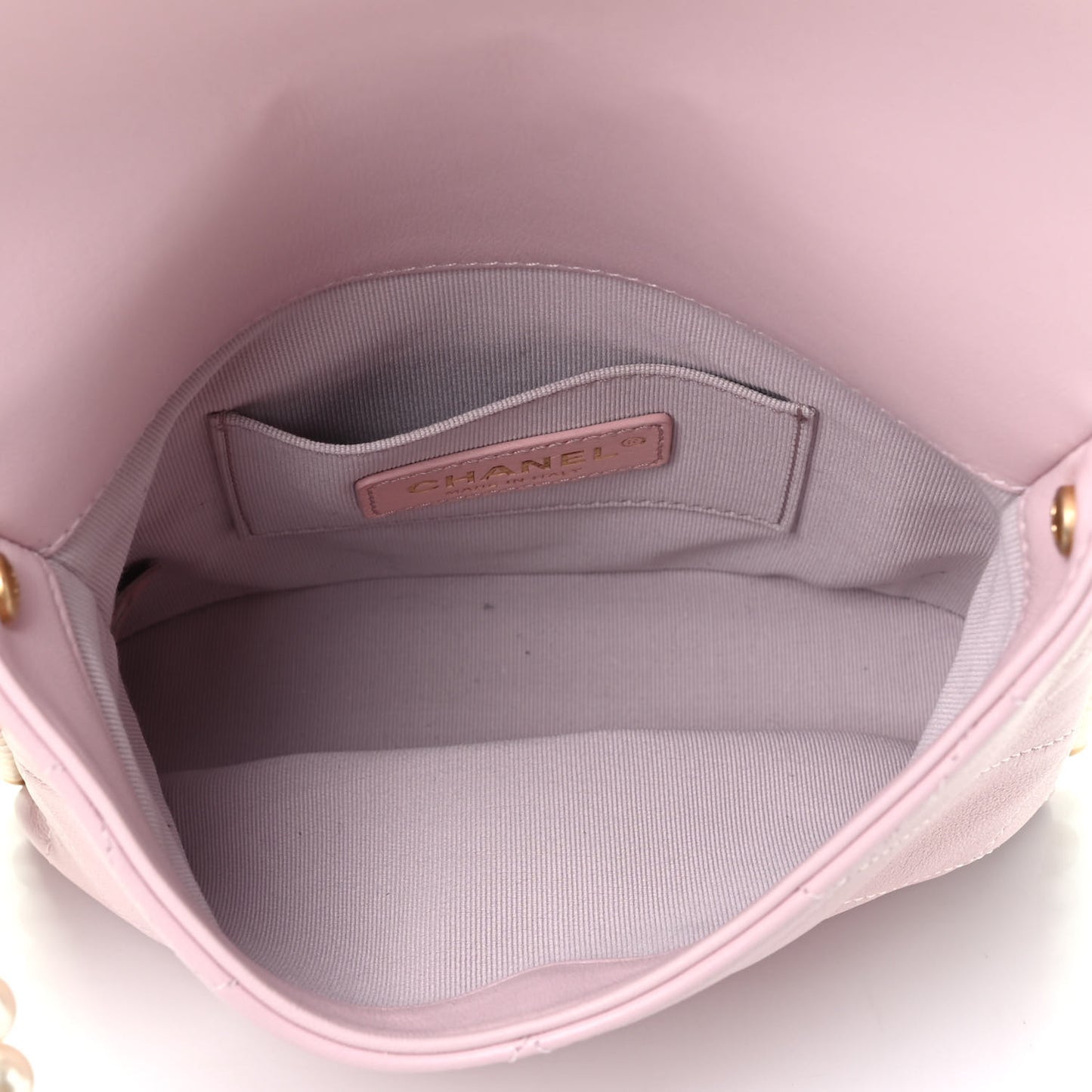 Calfskin Quilted Pearl Small About Pearls Hobo Bag Light Pink