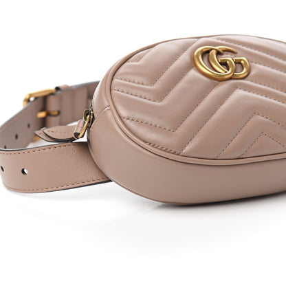 Gucci Calfskin Matelasse GG Marmont Belt Bag 75 30 Porcelain Rose 7 of 9