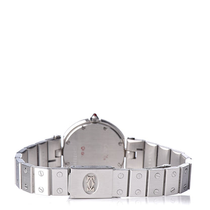Cartier Stainless Steel 27mm Santos Round Quartz Watch Burgundy 4 of 6