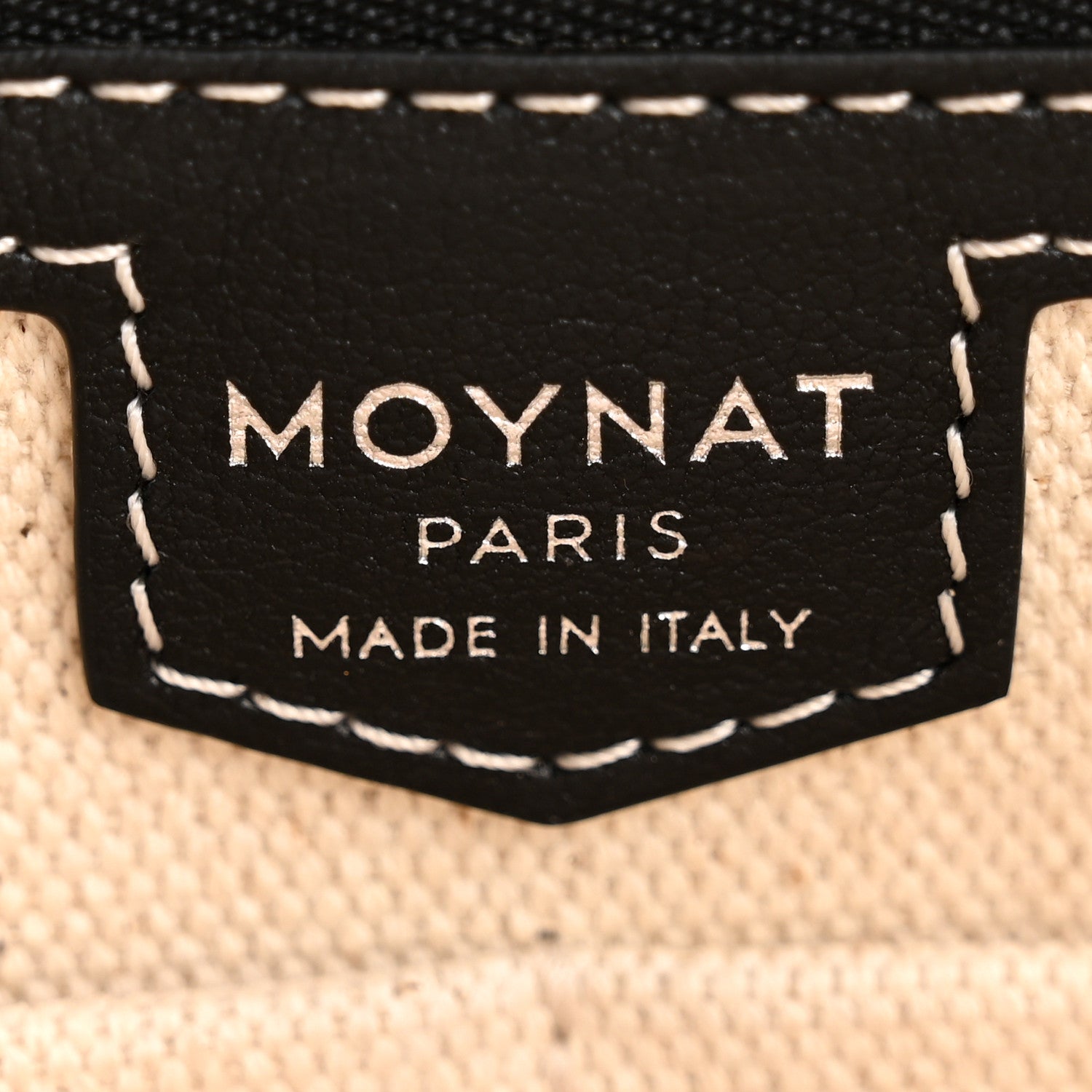 Moynat Calfskin Canvas M Tote PM Black White 7 of 12