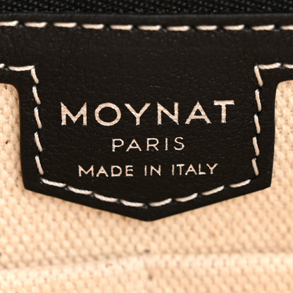 Moynat Calfskin Canvas M Tote PM Black White 7 of 12