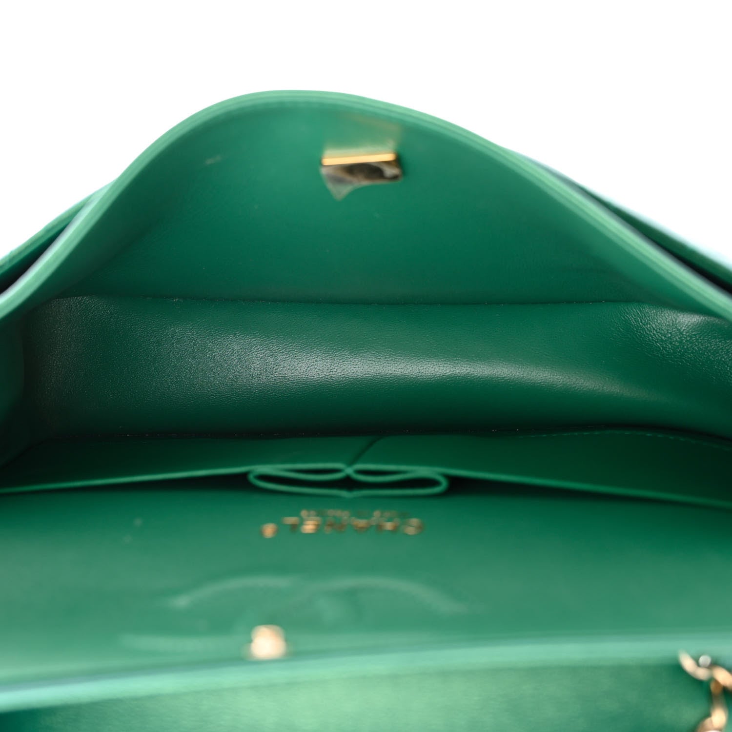 Chanel Iridescent Calfskin Quilted Medium Double Flap Green 5 of 12