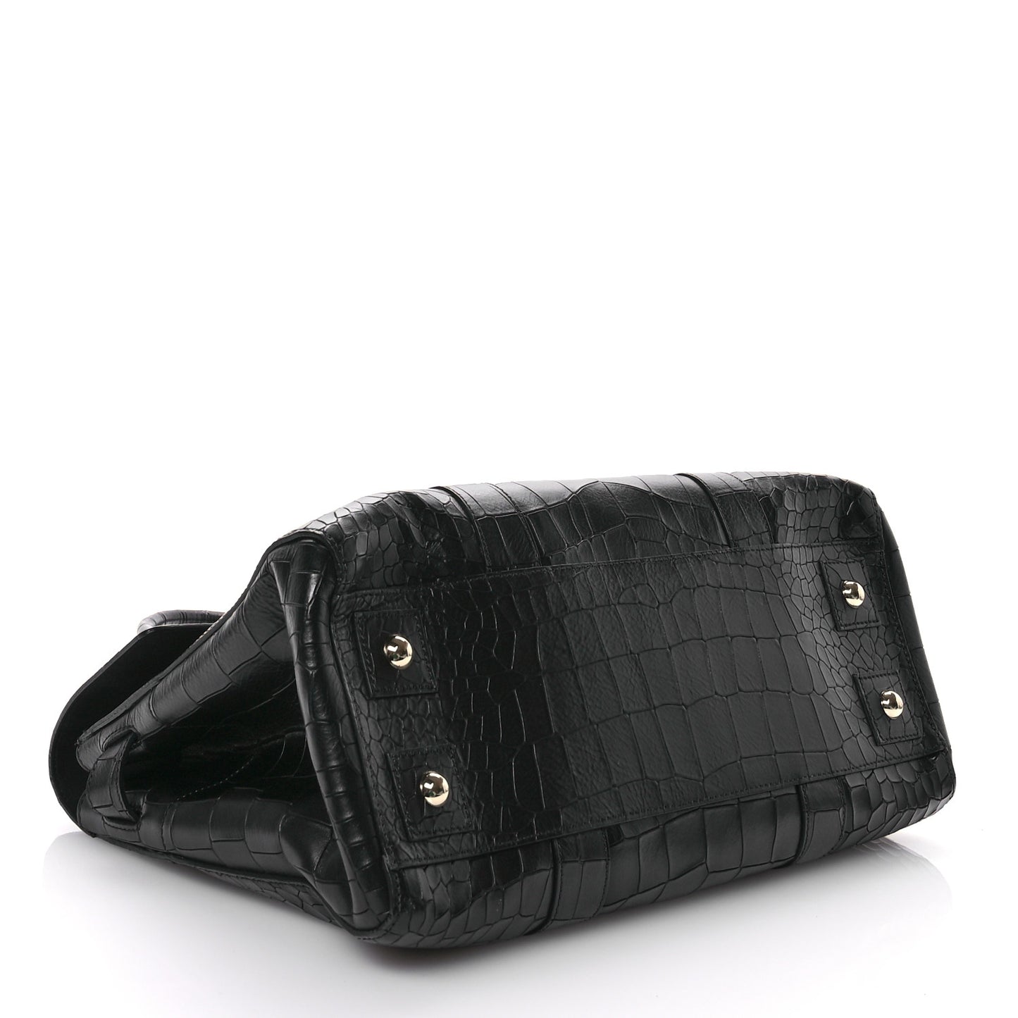 Calfskin Crocodile Embossed Bayswater Black