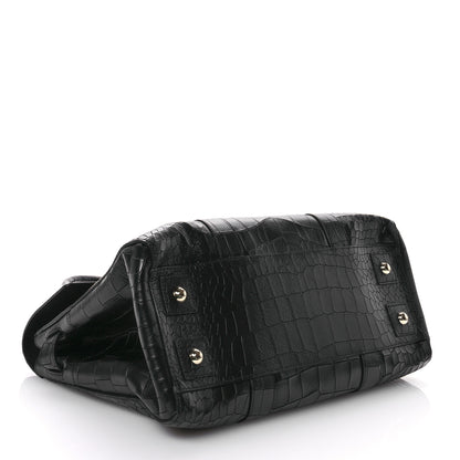 Mulberry Calfskin Crocodile Embossed Bayswater Black 4 of 11