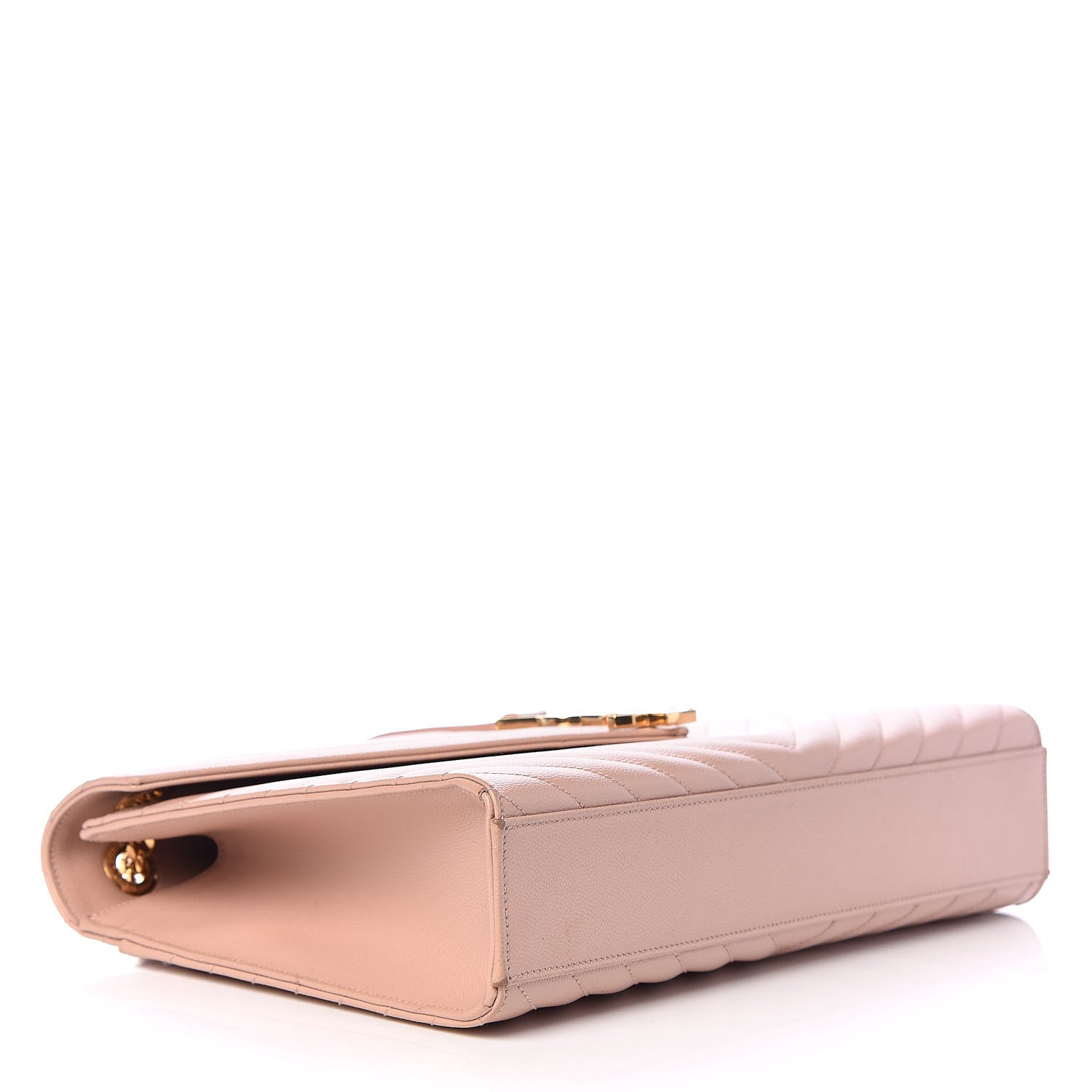 Saint Laurent Grain De Poudre Matelasse Chevron Large Monogram Satchel Pale Pink 4 of 16