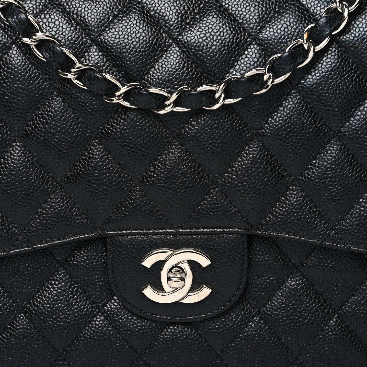 Chanel Caviar Quilted Jumbo Single Flap Black 8 of 12