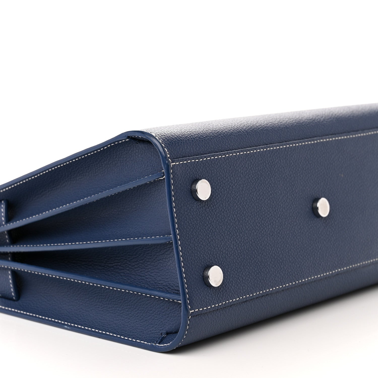 Saint Laurent Grained Calfskin Topstitch Baby Sac De Jour Denim 9 of 11