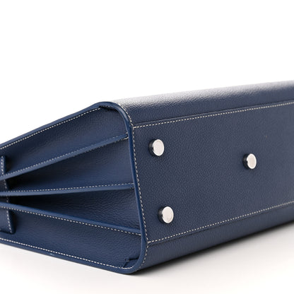 Saint Laurent Grained Calfskin Topstitch Baby Sac De Jour Denim 9 of 11