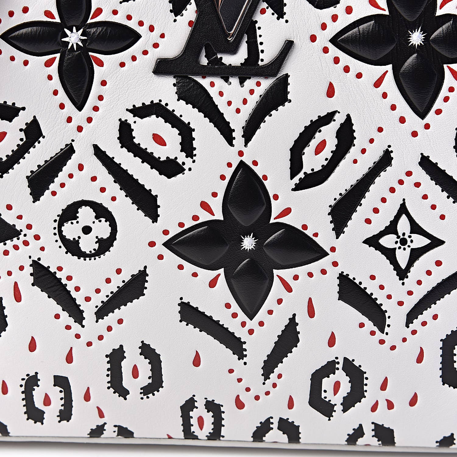 Louis Vuitton Taurillon Fleur Motif Capucines BB Black White 7 of 9