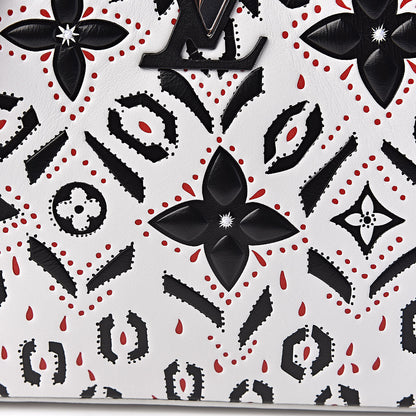 Louis Vuitton Taurillon Fleur Motif Capucines BB Black White 7 of 9