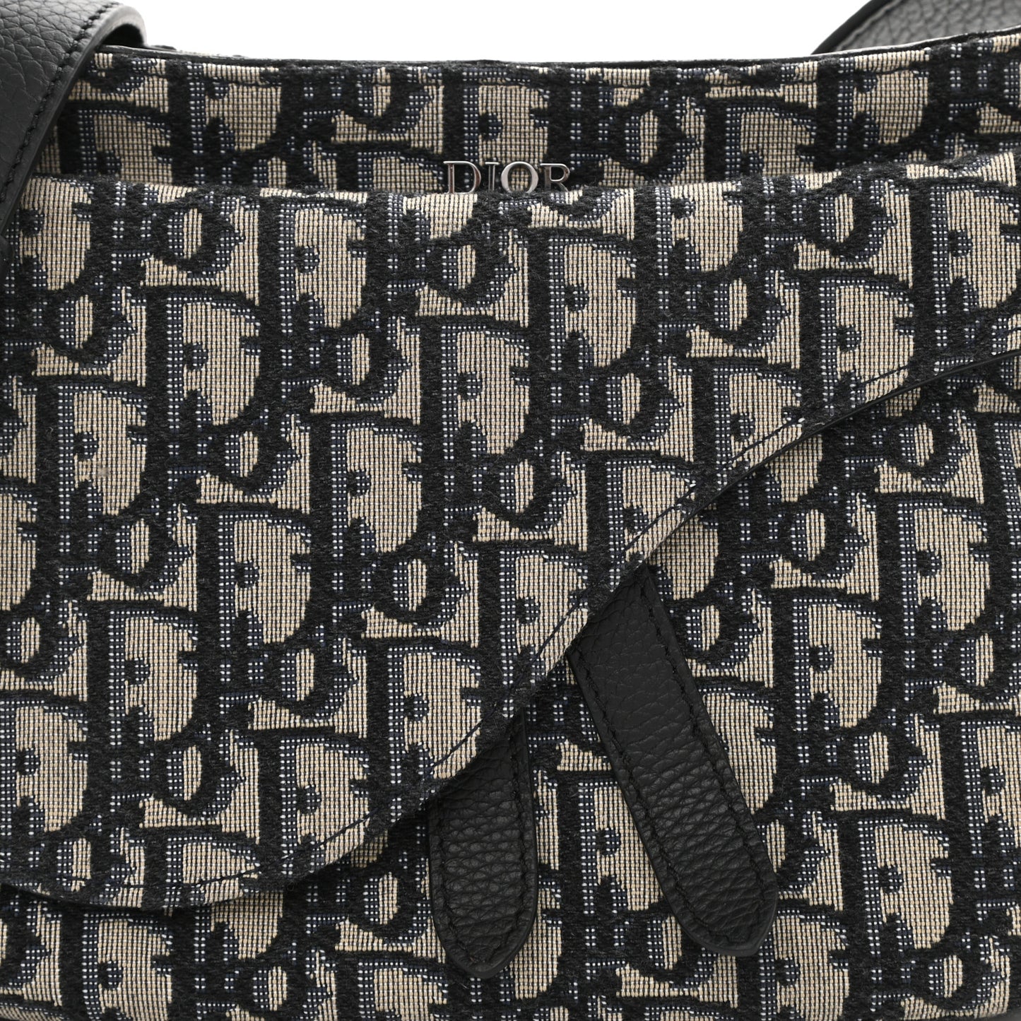 Oblique Mini Soft Saddle Bag Beige Black