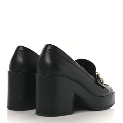 Chanel Lambskin Pearl Crystal Quilted CC Loafers 40 Black 5 of 11
