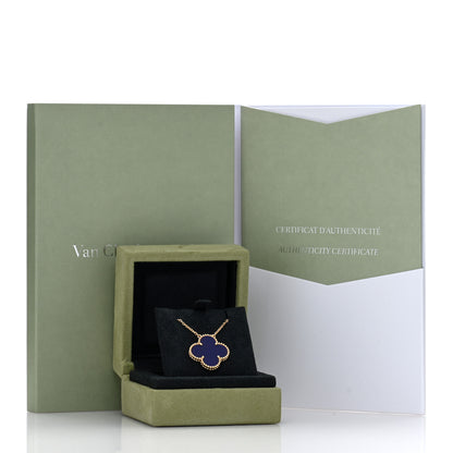 Van Cleef & Arpels 18K Yellow Gold Blue Sevres Porcelain Magic Alhambra Vendome Necklace 5 of 5