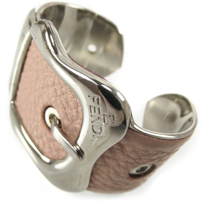 Fendi Leather Silver B Buckle Bracelet Wrap Cuff 5 of 5