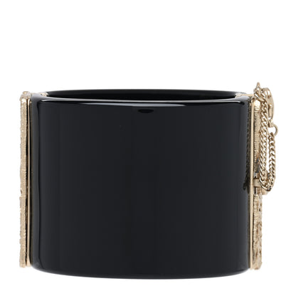 Chanel Resin CC Wide Cuff Black Gold 2 of 3