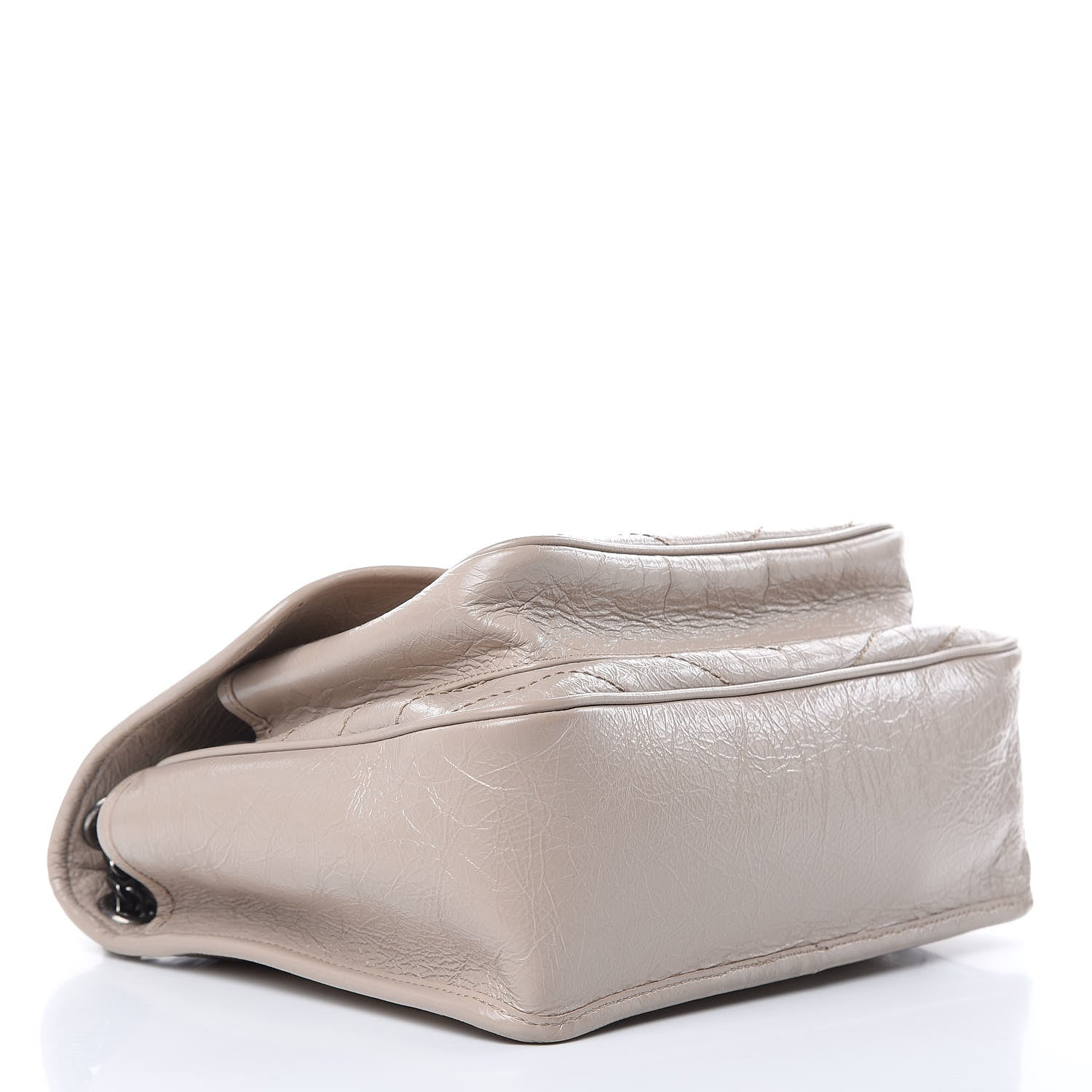 Saint Laurent Crinkled Calfskin Matelasse Monogram Medium Niki Chain Satchel Light Natural 4 of 9