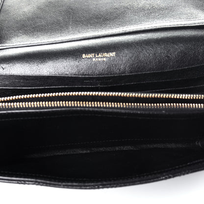 Saint Laurent Lambskin Diamond Quilted Becky Chain Wallet Black 5 of 9