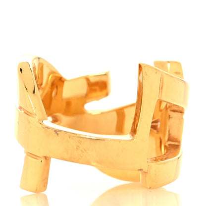 Saint Laurent Brass Monogram Cassandre Ring 54 7 Gold 3 of 4