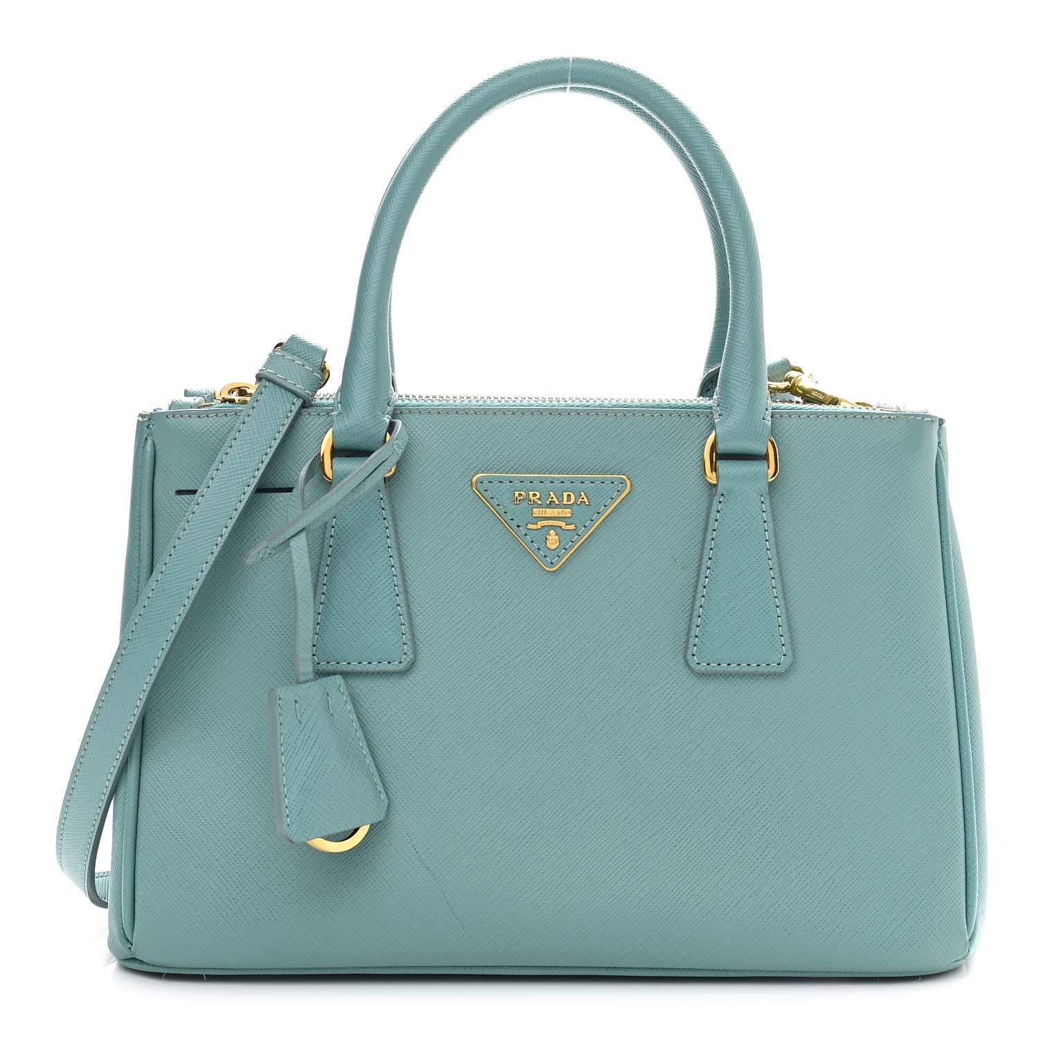 Prada Saffiano Lux Mini Galleria Double Zip Tote Anice 1 of 14