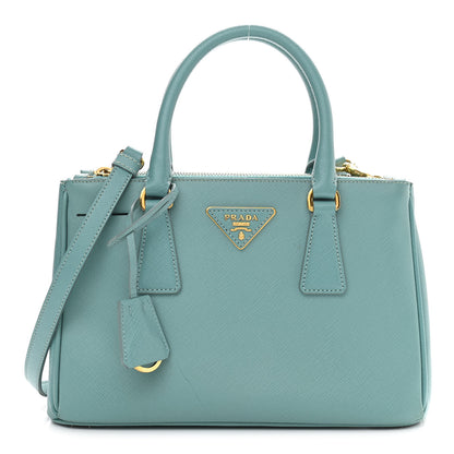 Prada Saffiano Lux Mini Galleria Double Zip Tote Anice 1 of 14