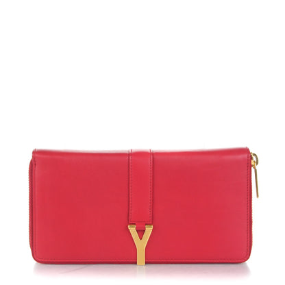 Saint Laurent Calfskin Classic Y Ligne Zip Around Wallet Red 1 of 7