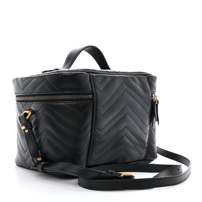 Gucci Calfskin Matelasse Large GG Marmont Vanity Cosmetic Case Black 3 of 10
