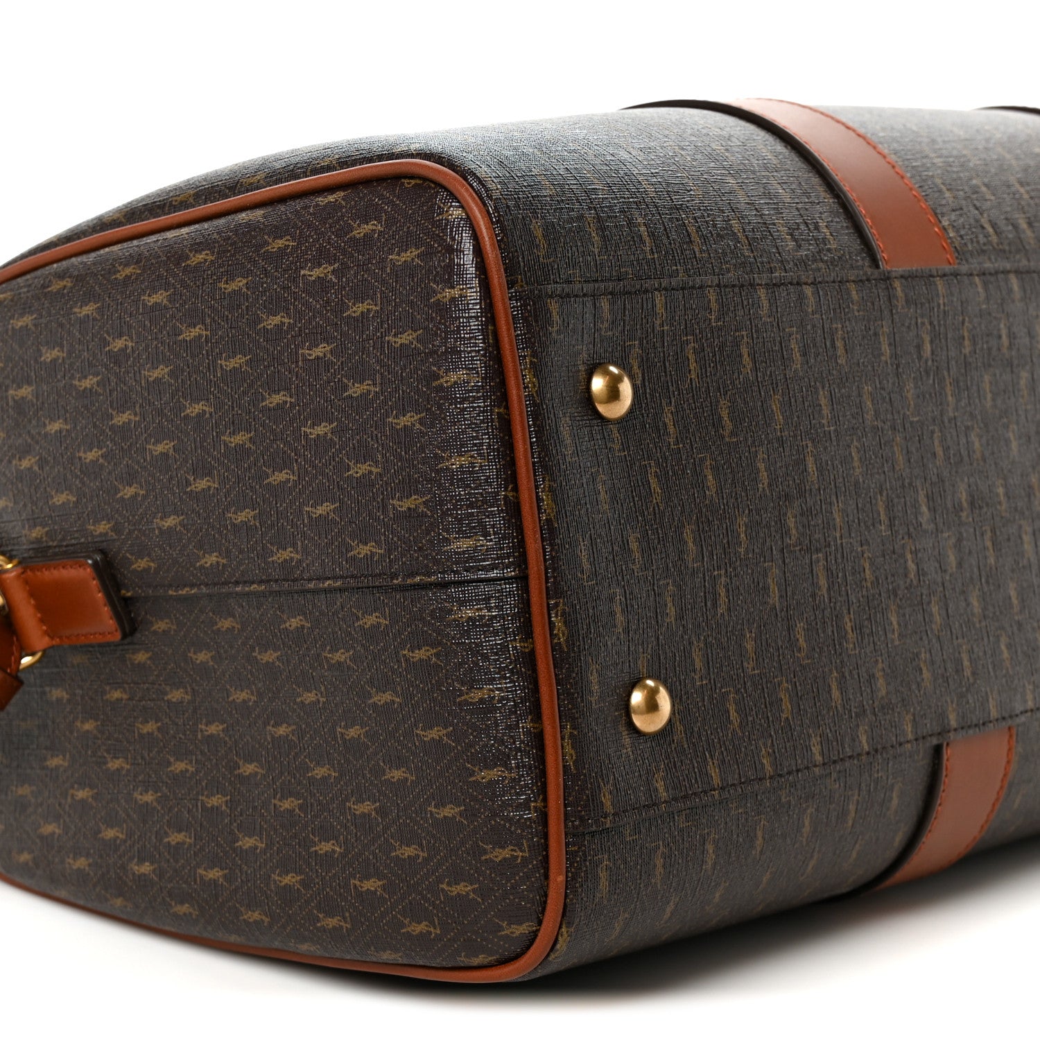 Saint Laurent Canvas Smooth Calfskin Le Monogramme 48H Duffle Chestnut 11 of 13
