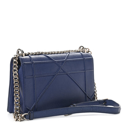 Christian Dior Grained Calfskin Medium Diorama Flap Bag Blue 2 of 13