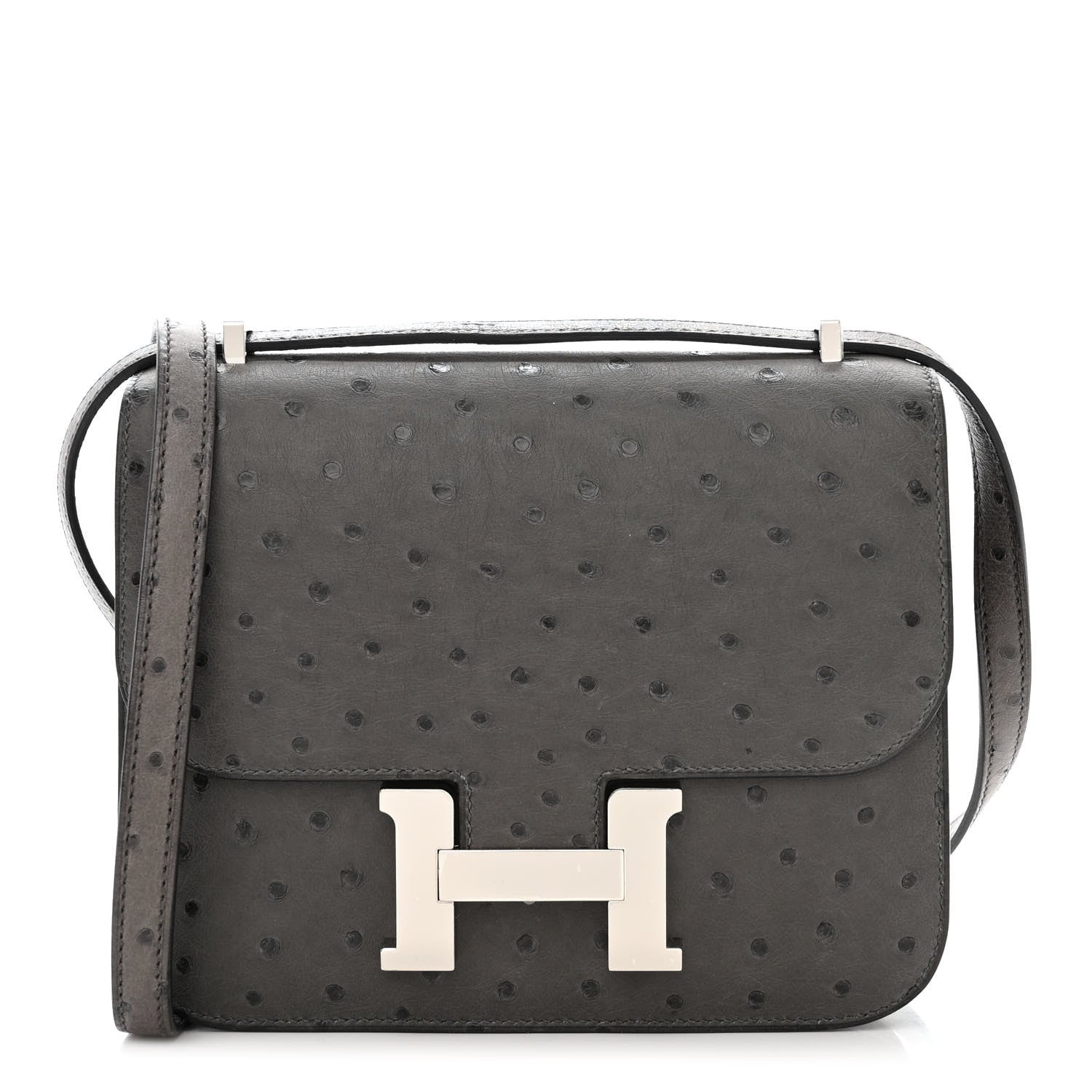 Hermes Ostrich Constance 18 Graphite 1 of 11