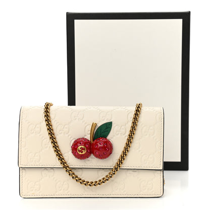 Gucci Guccissima Mini Cherry Chain Bag White 10 of 10