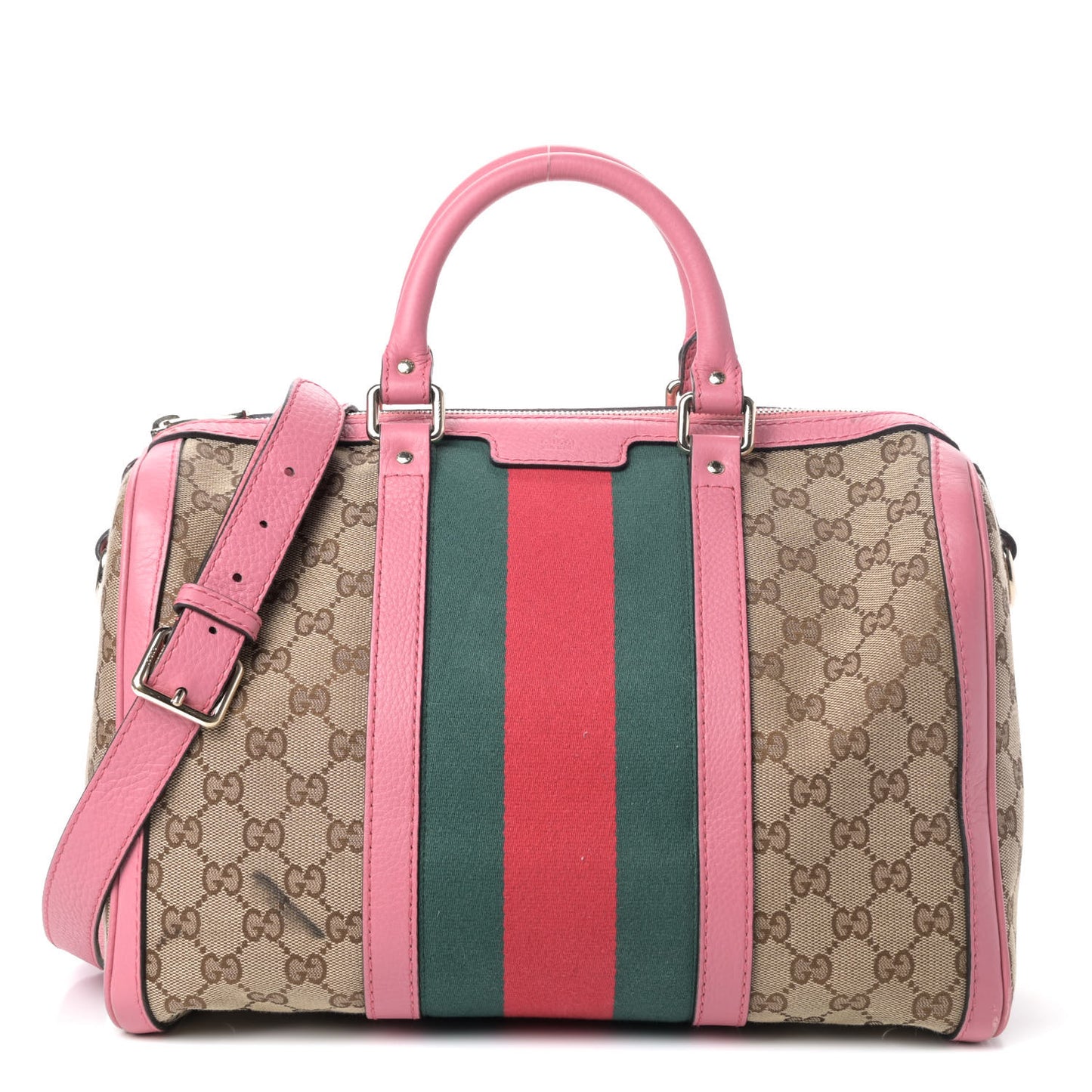 Monogram Vintage Web Medium Boston Pink