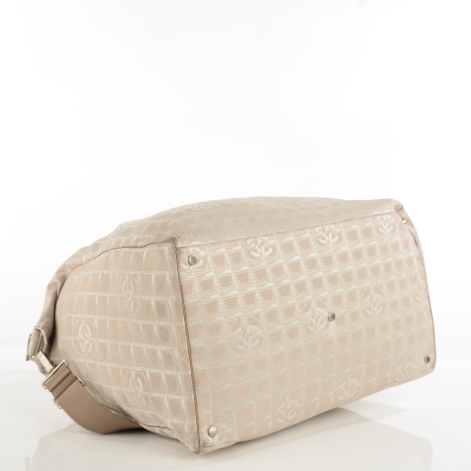 Chanel Nylon Travel Duffel Bag Beige 4 of 9