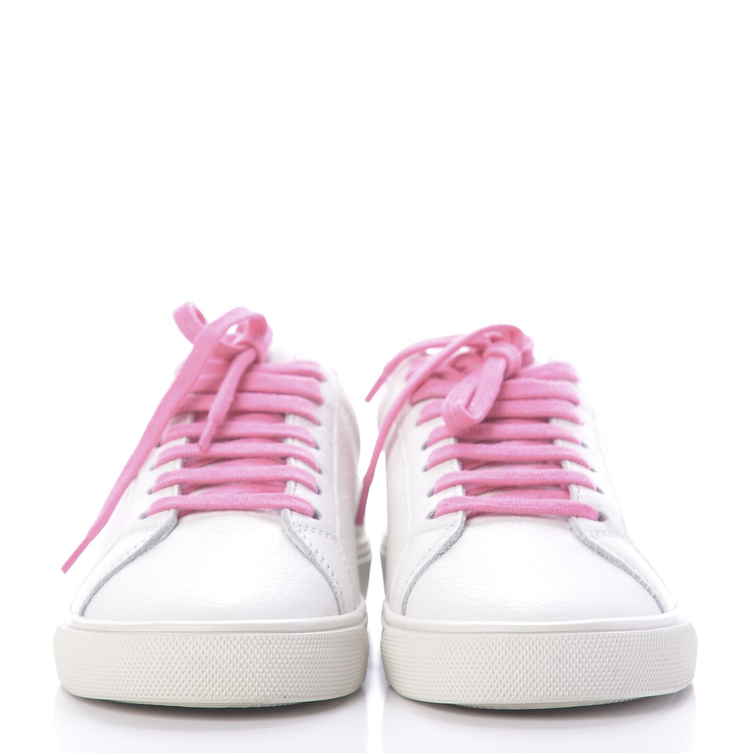 Saint Laurent Grained Calfskin Andy Low Top Sneakers 35 White Pink 2 of 10