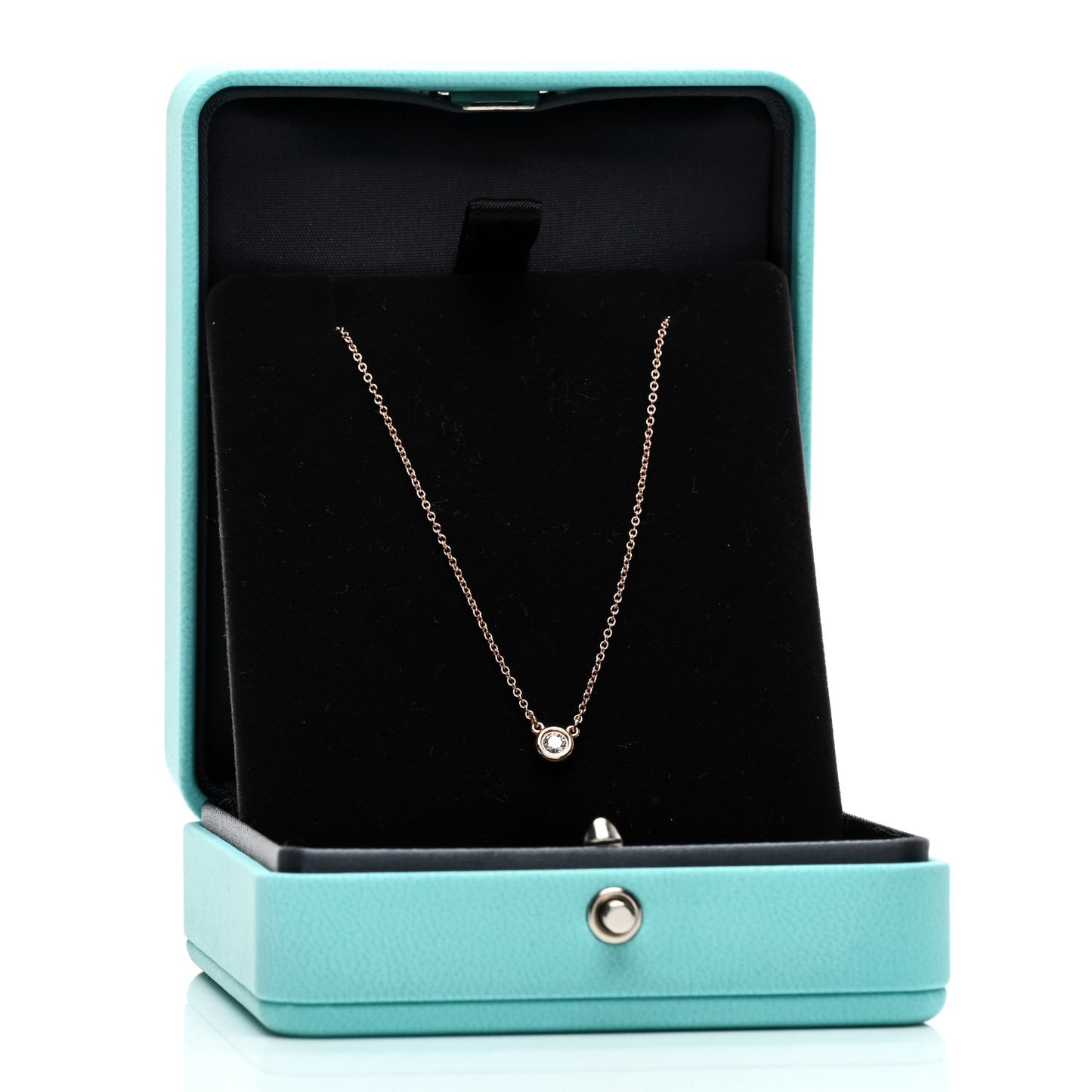 18K Rose Gold Diamond .10ct Elsa Peretti Diamonds by the Yard Pendant Necklace