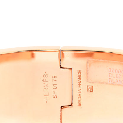 Hermes Enamel Wide Clic Clac H Bracelet GM White 3 of 3