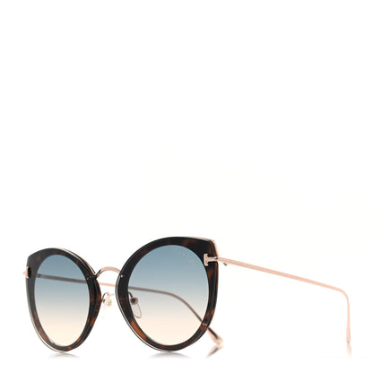 Tom Ford Charlotte Sunglasses TF657 Blue Havana 1 of 7