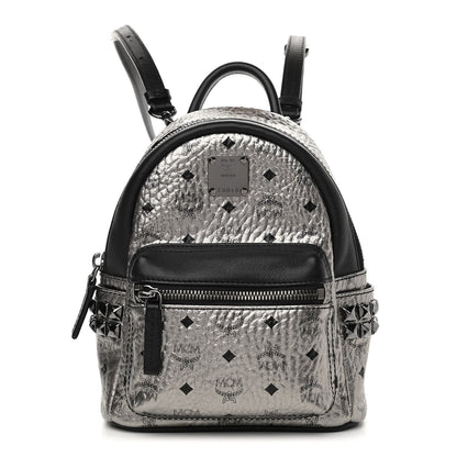 MCM Metallic Visetos Studded X-Mini Bebe Boo Backpack Silver 1 of 10