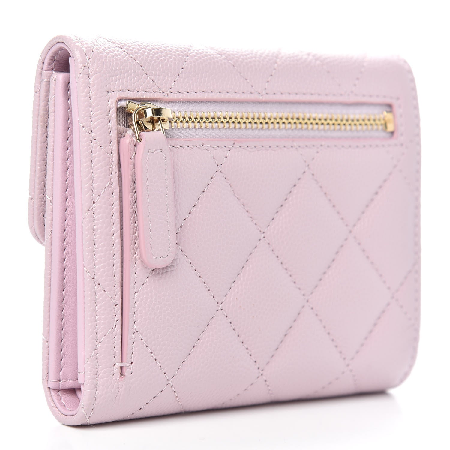Chanel Caviar Quilted Compact Flap Wallet Light Pink 3 of 9