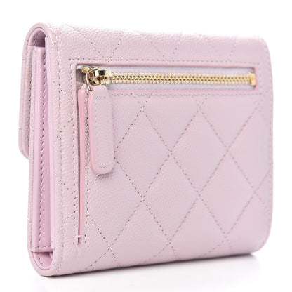 Chanel Caviar Quilted Compact Flap Wallet Light Pink 3 of 9