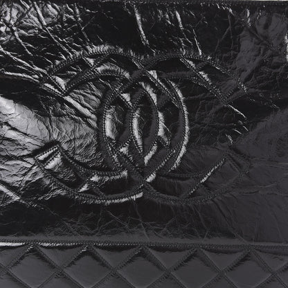 Chanel Shiny Aged Calfskin Quilted Small Shopping Bag Black 10 of 10