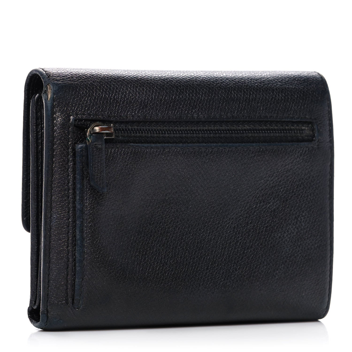 Chanel Grained Calfskin CC Button Flap Wallet Black 3 of 17