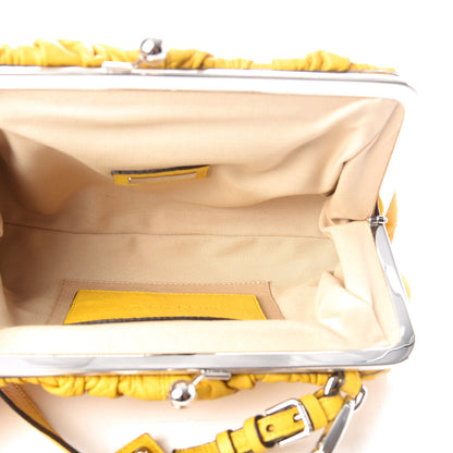 Dolce & Gabbana Calfskin Small Kiss Lock Frame Clutch Giallo 5 of 8